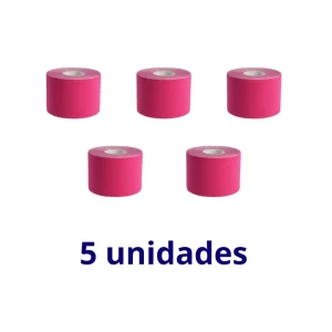 Pack 5 Unidades Kinesio Tape Banda Neuromuscular 5cmx5m ROSA