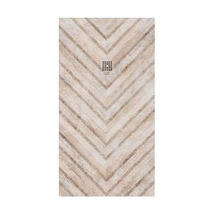 Base de duche em resina Art-Deco com textura de ardósia Hall. STONE antiderrapante 3D moderno