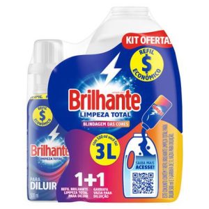 Kit Lava Roupas Brilhante Limpeza Total Com Garrafa