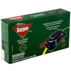 Inseticida Isca Baygon Mata Baratas Com 6Und