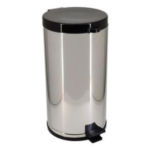 Cesto Com Aro Plastico Preto Corpo Aco Inox Viel 15L