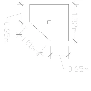 Base de duche XXL, 140 cm x 132 cm, branca ral 9003 , conforme o desenho.