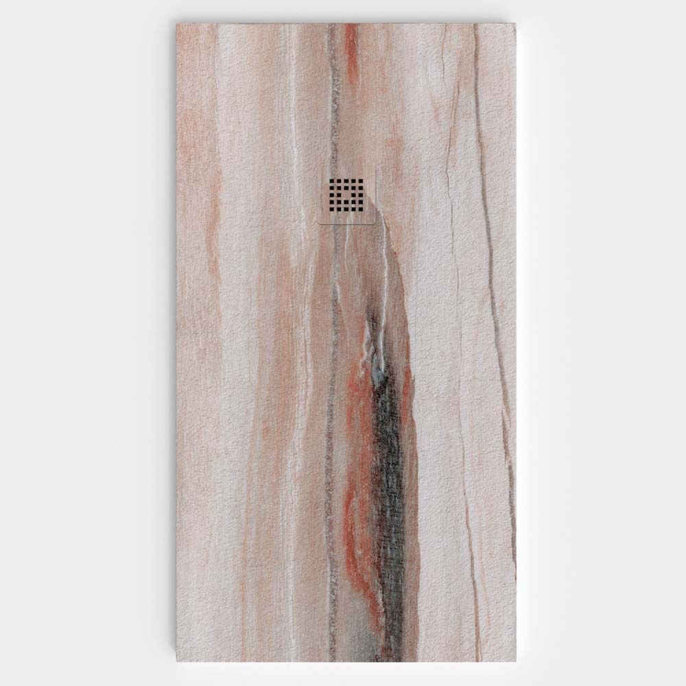 Base de duche em resina com efeito madeira Báltico com textura de ardósia – antiderrapante STONE 3D moderna - Image 2