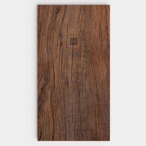 Base de duche em resina com efeito madeira Rosewood com textura de ardósia – antiderrapante STONE 3D moderna