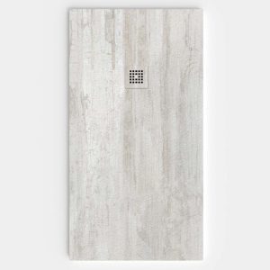Base de duche em resina com efeito madeira Tano com textura de ardósia – antiderrapante STONE 3D moderna