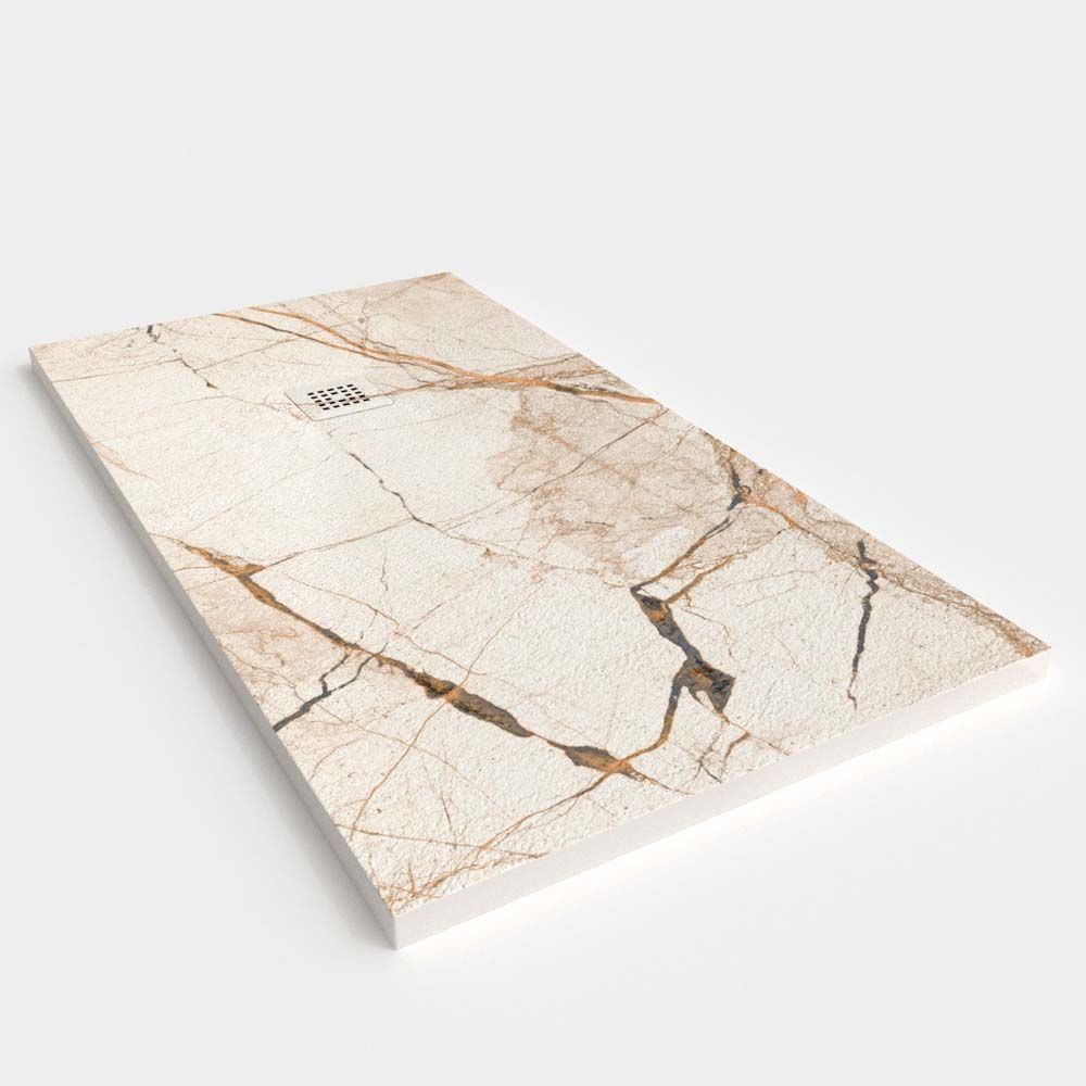 Base de duche em resina com textura de ardósia. Efeito mármore Broullie – moderno STONE 3D antiderrapante - Image 3