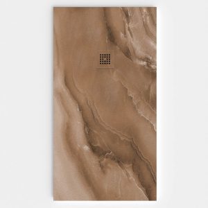 Base de duche em resina com textura de ardósia. Efeito mármore Donatello – moderno STONE 3D antiderrapante