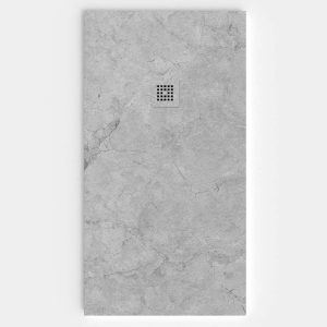 Base de duche em resina com textura de ardósia. Efeito mármore Rain – moderno STONE 3D antiderrapante