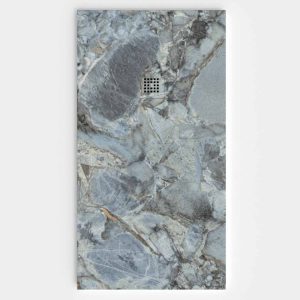 Base de duche em resina com textura de ardósia. Efeito mármore Triana – moderno STONE 3D antiderrapante