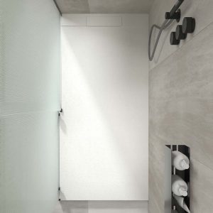 PLASTER Base de duche em resina branca – cores à escolha – textura ardósia – antibacteriana e antiderrapante. grade oculta