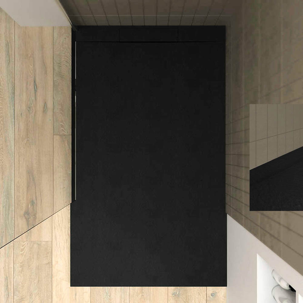 Plato ducha PLASTER preto – colores a elegir – textura pizarra – antibacteriano y antideslizante. Rejilla oculta - Image 2