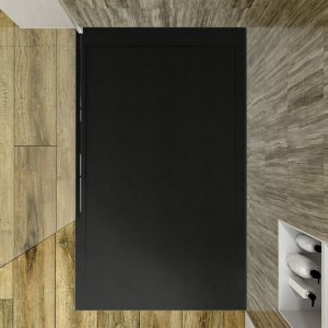 SISTEMA Base de duche em resina preta – cores à escolha – textura ardósia – antibacteriana e antiderrapante