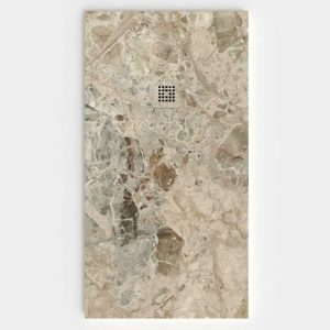 Base de duche em resina com textura de ardósia. Efeito mármore Janti – moderno STONE 3D antiderrapante