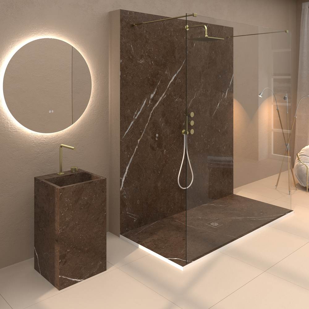 Painel de revestimento de paredes de casas de banho MSCOMPACT efeito mármore DARK - Image 2