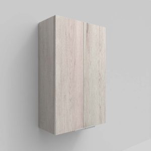 IBERIA coluna de casa de banho suspensa 2 portas 80 cm x 50 cm x 21 cm acabamento MOZART em carvalho