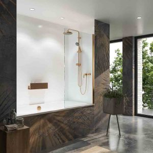 Resguardo de banho OPEN 1 painel articulado 85 cm COBRE MATE