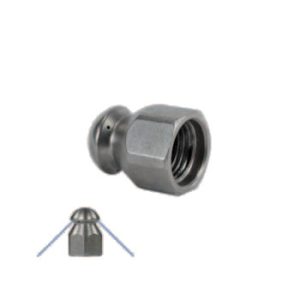 Bico Lavagem de Tubos, 1/4″ fêmea, sem jato frontal, Aço Inox