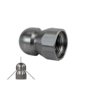 Bico Lavagem de Tubos, 3/8″ fêmea, com jato frontal, Aço Inox