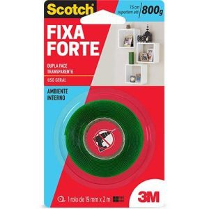 Fita 3M Fixa Forte Transparente 19mm X 2m