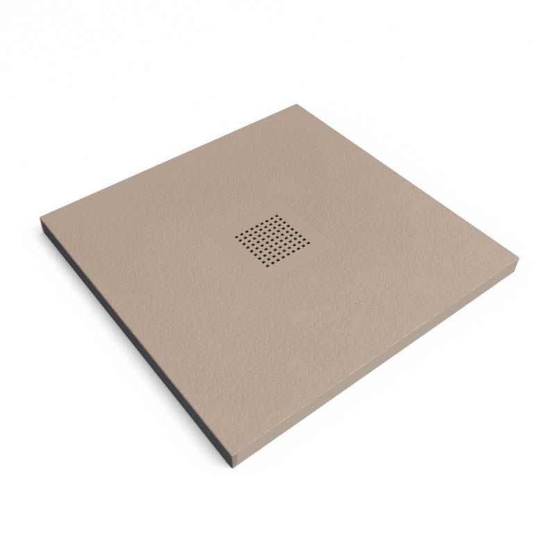 Base de duche em resina QUADRO Moka – cores à escolha – textura ardósia – antibacteriana e antiderrapante. Grelha termolacada - Image 3