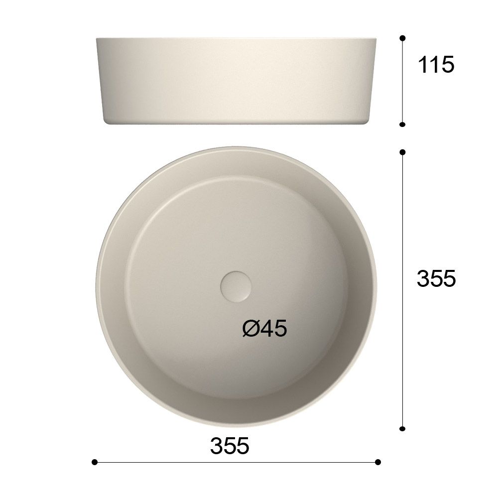 Lavatório de apoio OSIRIS Solid Surface Cream - Image 5