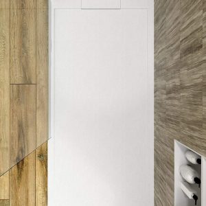 SISTEMA Base de duche em resina branca – cores à escolha – textura ardósia – antibacteriana e antiderrapante