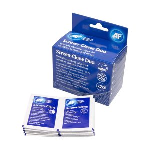Toalhetes de limpeza de ecrãs AF Screen-clene Duo 20 lenços impregnados + 20 secos