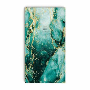 Base de duche em resina com textura de ardósia. Efeito mármore verde floresta e outros acabamentos – antiderrapante moderno STONE 3D